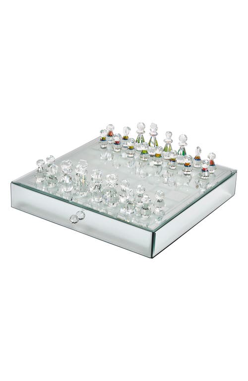 Shop Sagebrook Home Crystal Piece Mirrored Chess Board Set In Silver