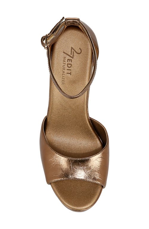 27 Edit Naturalizer Delphie Ankle Strap Platform Sandal In Old Gold Leather