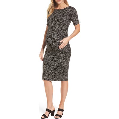 Isabella Oliver Danni Ruched Maternity Dress, Black