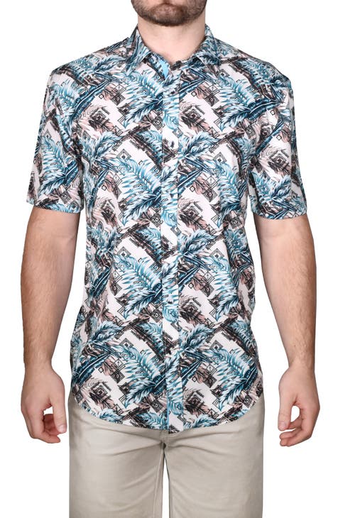 Tropical Print Short Sleeve Shirt