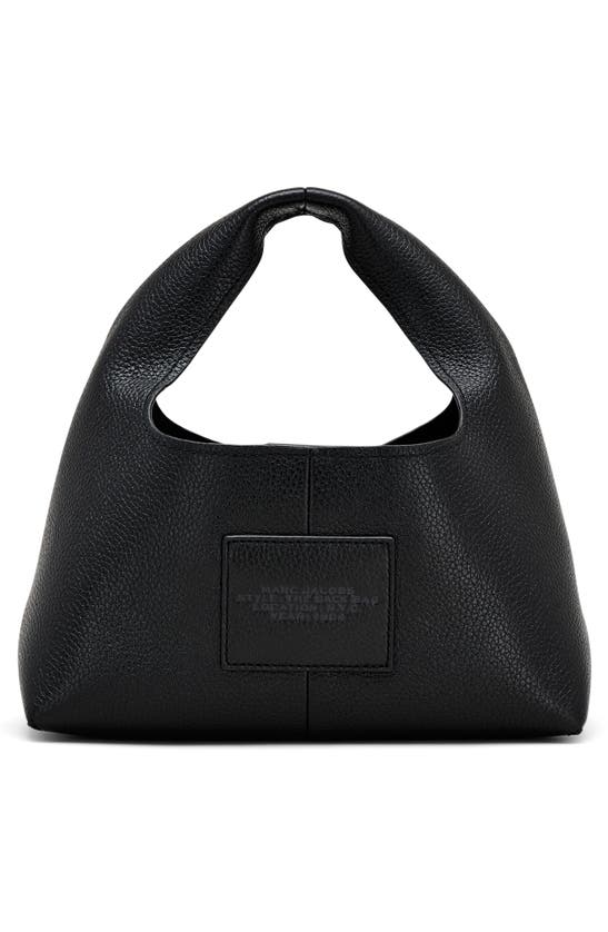 Shop Marc Jacobs The Mini Leather Sack Bag In Black Tonal