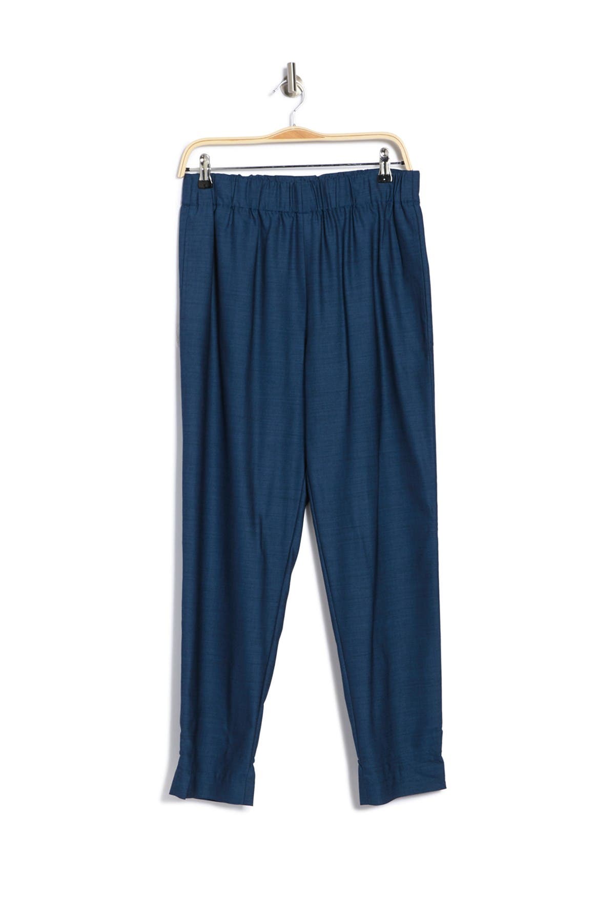 Tibi Tropical Wool Blend Pull-on Trousers In Dark Blue