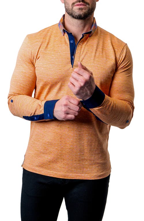 Maceoo Newton Sand Brown Long Sleeve Polo at Nordstrom,