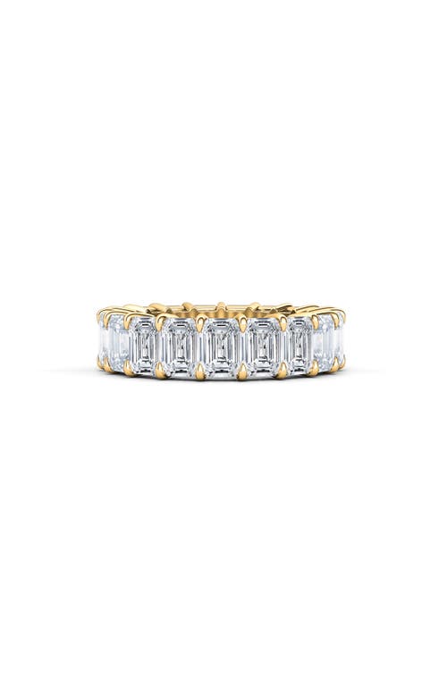 Emerald Cut Lab Created Diamond 18K Gold Eternity Band in Yellow Gold
