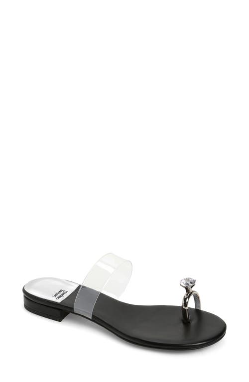 Shop Jeffrey Campbell Toe Ring Slide Sandal In Black Silver