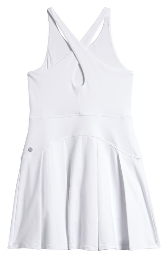 Shop Zella Girl Kids' Pleat Flutter Dress In White