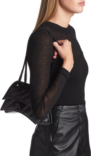 Balenciaga Black Crush Small Leather Shoulder Bag
