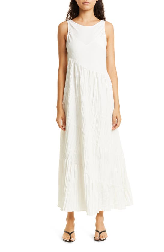 Rebecca Taylor Asymmetric Tiered Maxi Dress In Tapioca