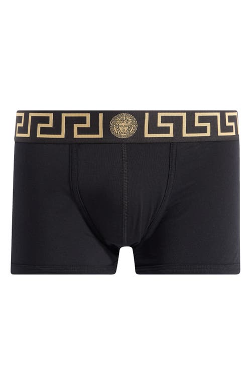 Shop Versace Grecca Band Boxer Briefs In Black