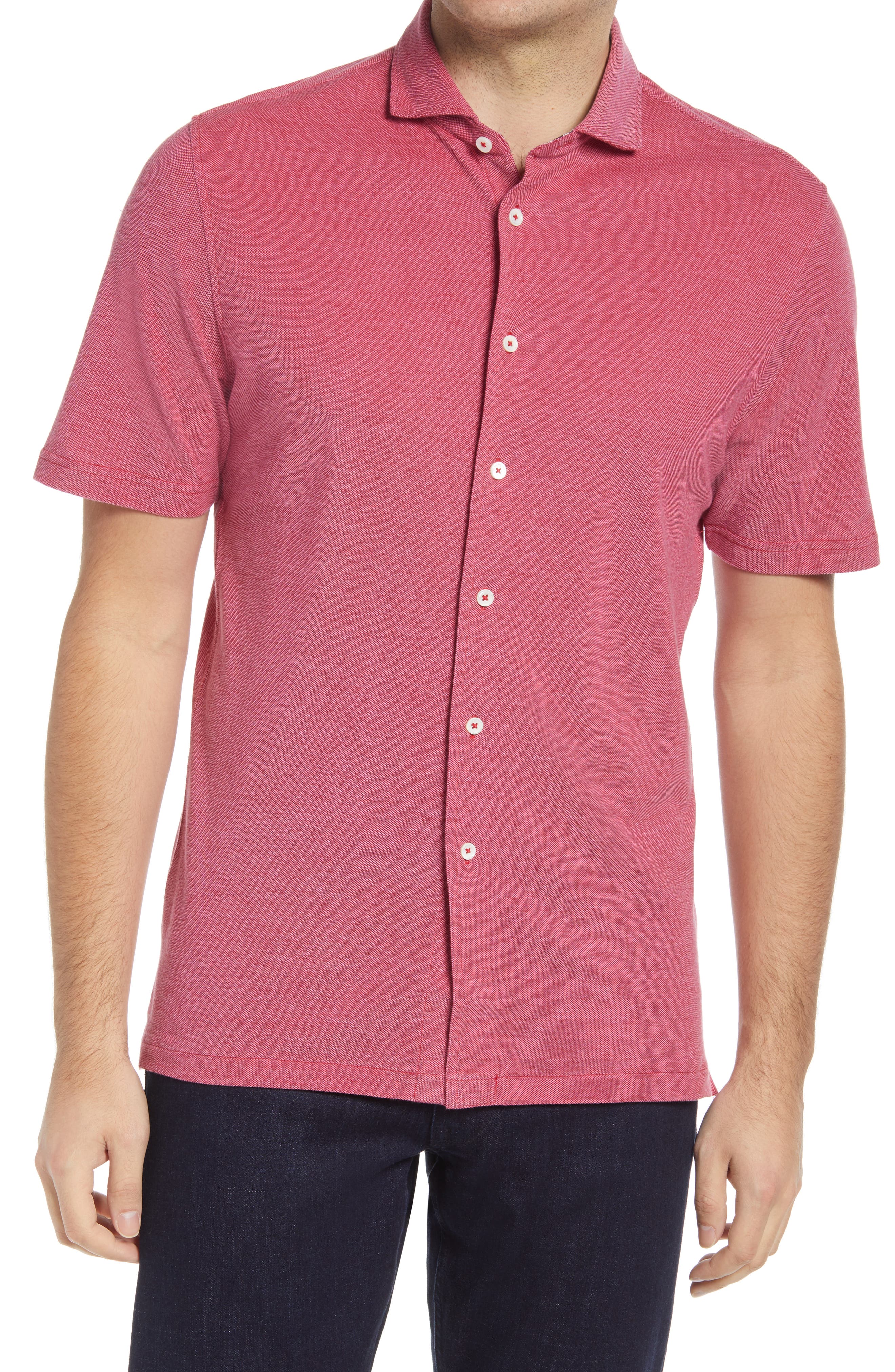 Red button up short sleeve Clearance