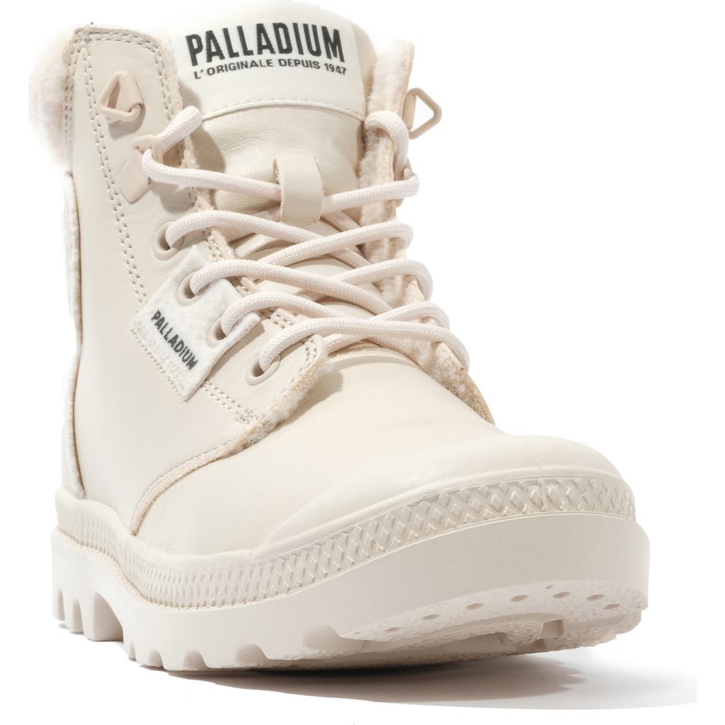 Palladium Pampa Hi Faux Fur Lined Boot In Almond Milk