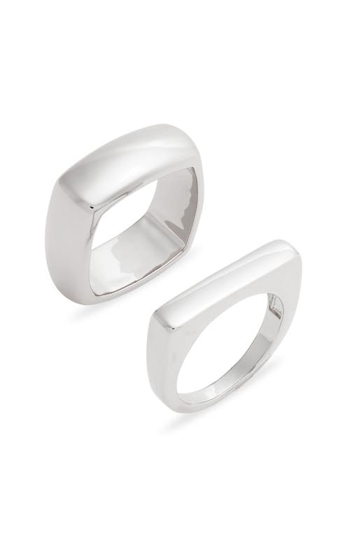 Shop Nordstrom Demi Fine Set Of 2 Rings In Sterling Silver Plated