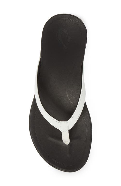 Shop Olukai Ho Opio Flip Flop In White/onyx