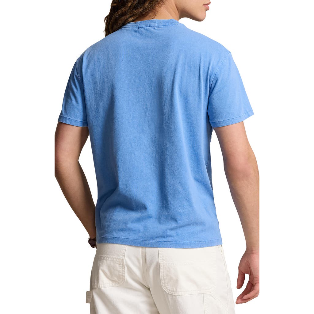 Polo Ralph Lauren Cotton & Linen Pocket T-shirt In Riviera Blue