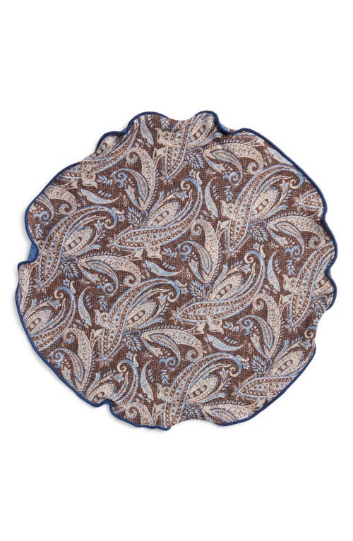 Shop Edward Armah Exploded Paisley & Medallion Silk Pocket Circle In Brown