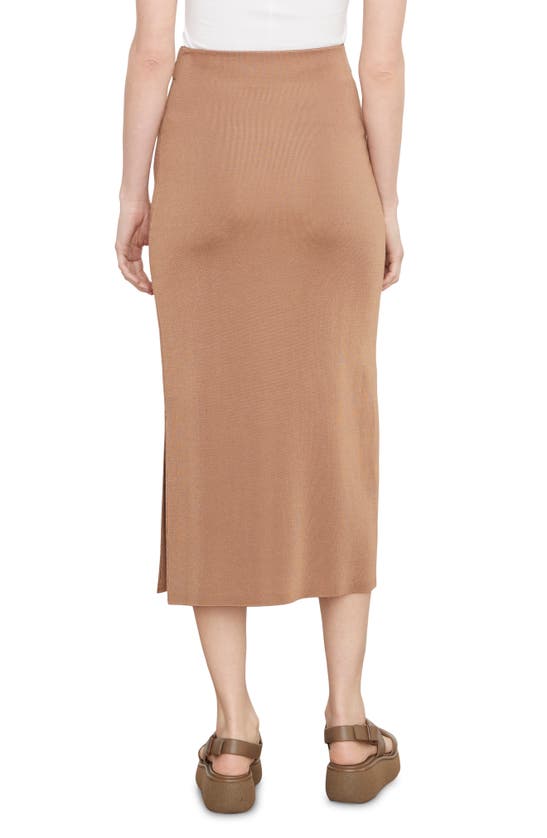 Vince Knit Midi Skirt In Chestnut