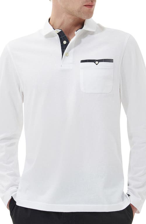 Barbour Corpatch Long Sleeve Polo in White at Nordstrom, Size Xxx-Large