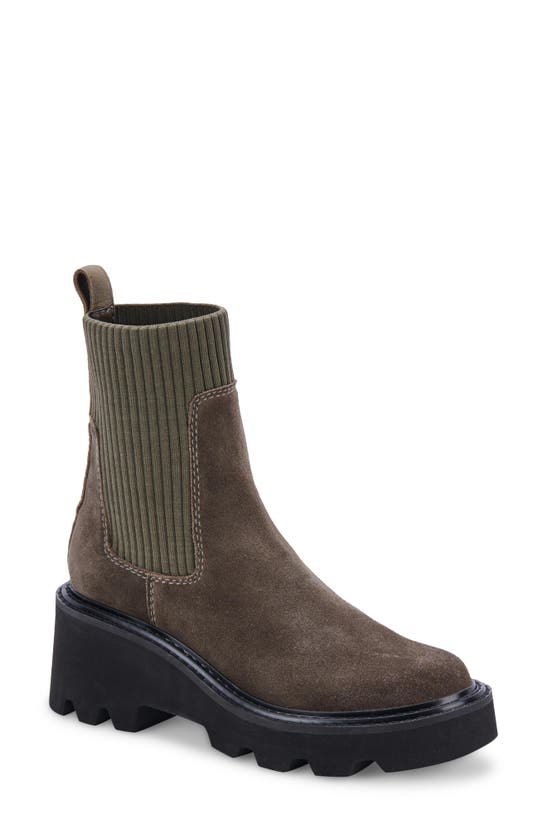 Dolce Vita Hoven H2o Waterproof Bootie In Olive Leather H2o