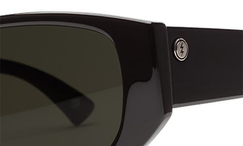 Shop Electric Stanton 45mm Polarized Cat Eye Sunglasses In Gloss Black/grey Polar