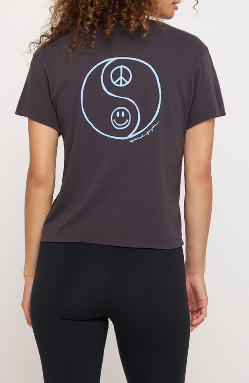 Shop Spiritual Gangster Ying Yang Peace Lila Cotton Graphic T-shirt In Vintage Black