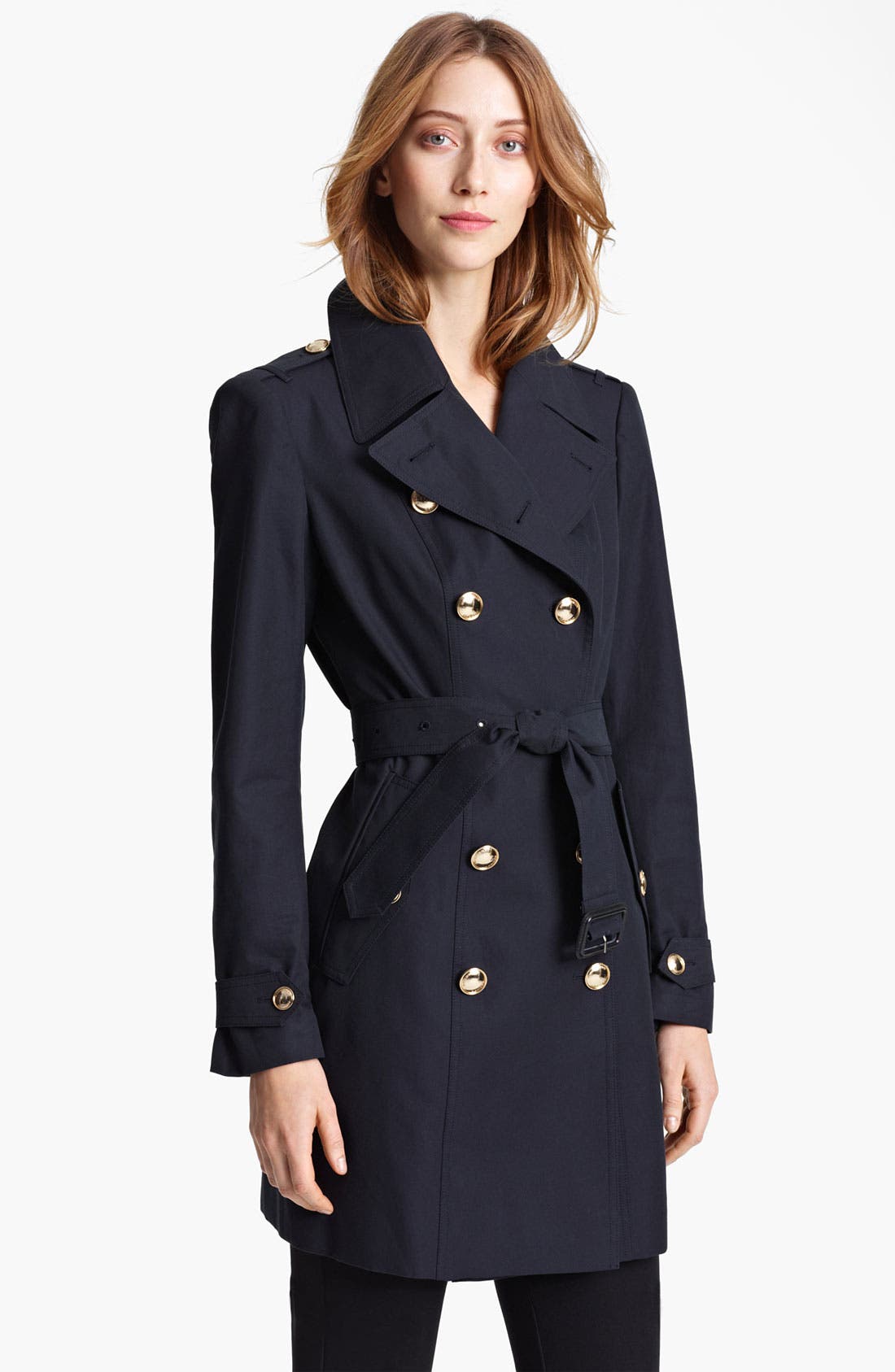 Burberry London Gold Button Trench Coat 