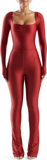 NAKED WARDROBE Womens Red Bodysuit Size: S 