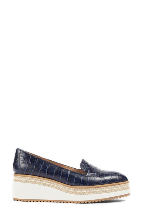 Lk Bennett Carrie Wedge Loafer In Navy