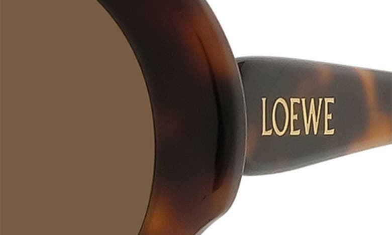 Loewe Thin 52mm Round Sunglasses In Dark Havana / Brown