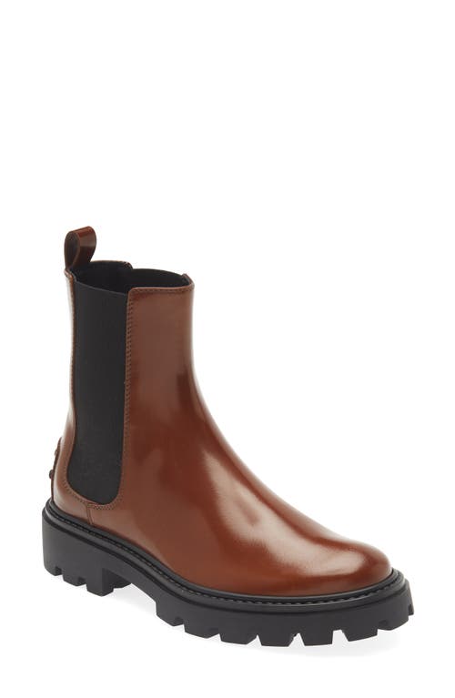 Tod's Lug Sole Chelsea Boot Cuoio Scuro at Nordstrom,