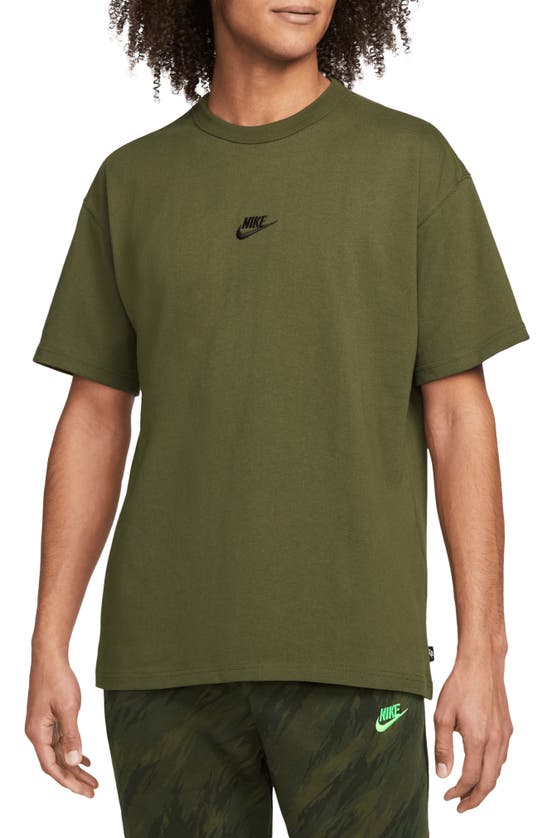 Nike Premium Essential Cotton T-shirt In Rough Green/ Black