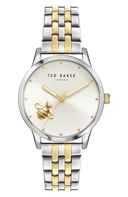 Ted Baker London Fitzrovia Bumble Bee Bracelet Watch, 34mm In Silver/silver/two Tone