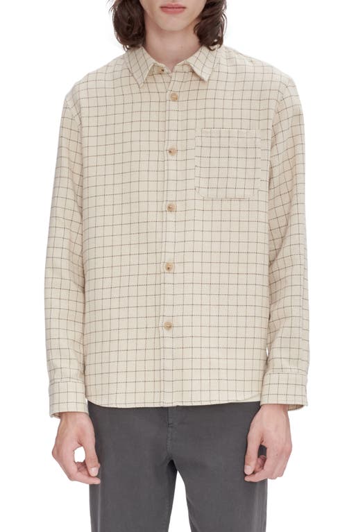 A. P.C. Surchemise Trek Recycled Cotton Blend Button-Up Shirt Ecru at Nordstrom,