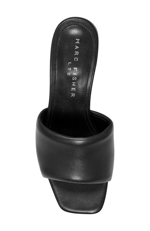 Marc Fisher Ltd Padded Leather Mule Sandals In Black