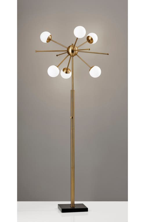Adesso Lighting Doppler Led Floor Lamp In Antique Brass