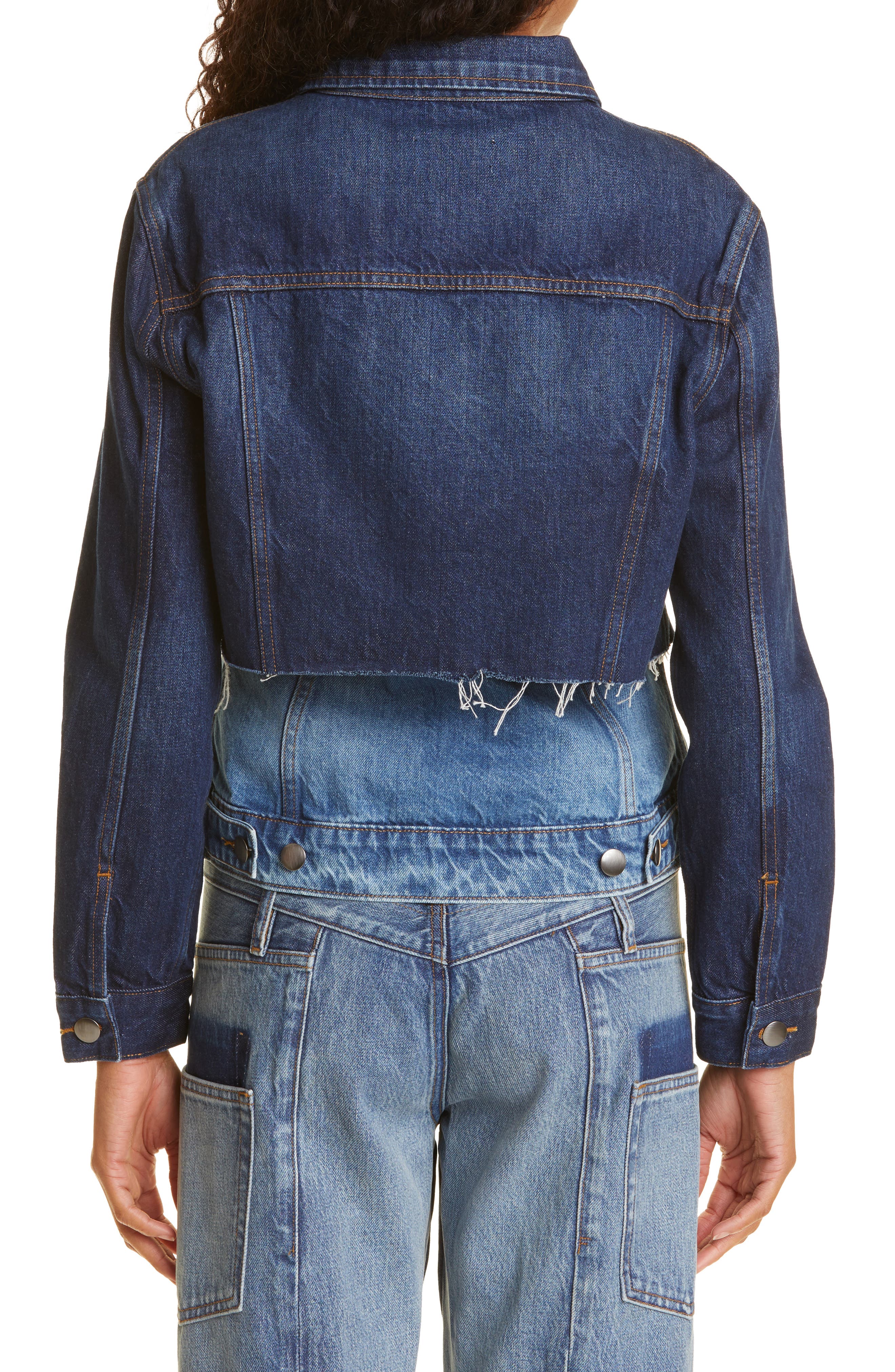 FRAME Reconstructed Ombré Denim Jacket 