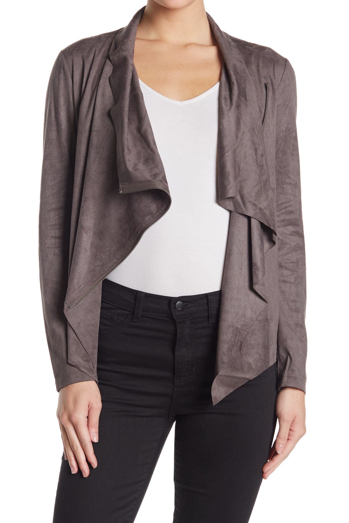 suede wrap jacket