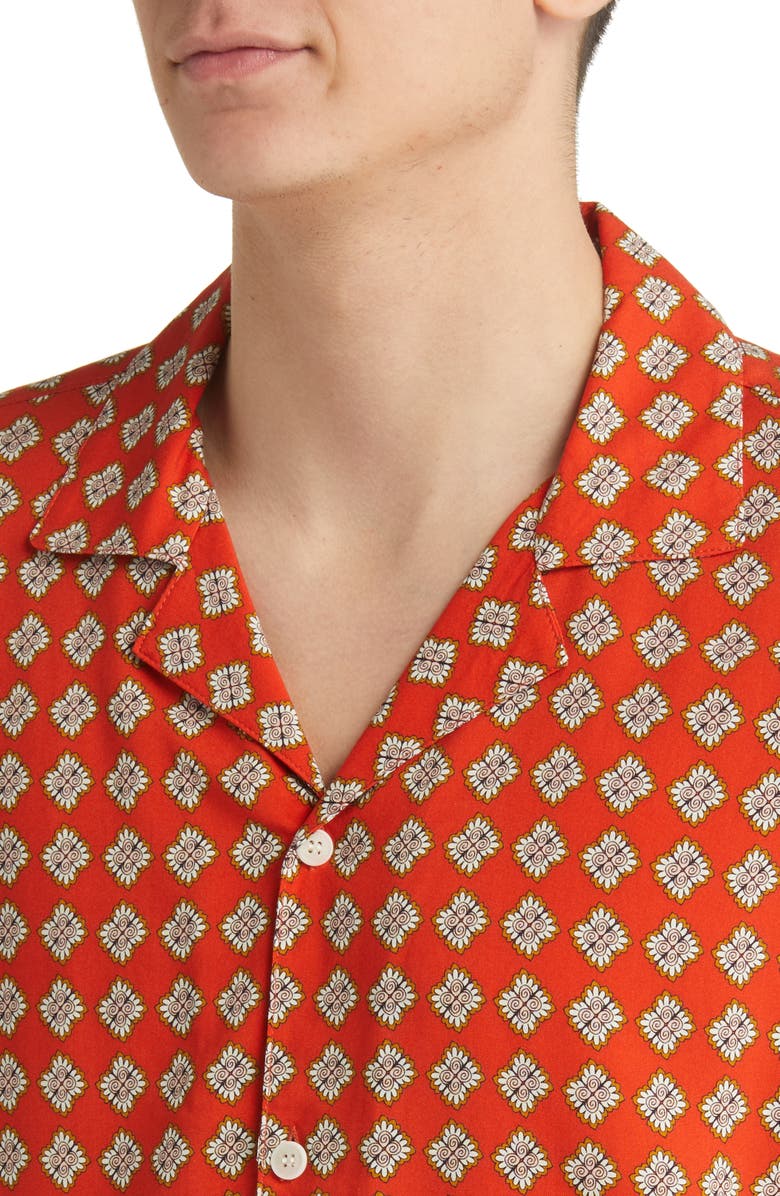 Wax London Didcot Amalfi Geometric Print Bowling Shirt | Nordstrom