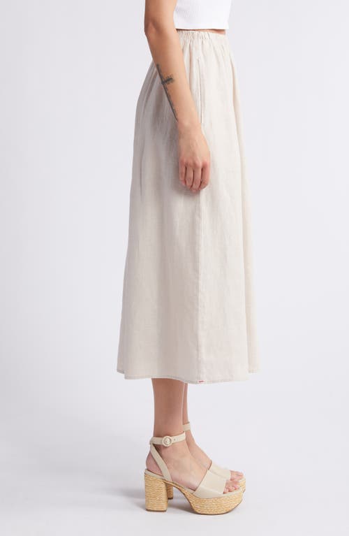 Shop Xirena Xírena Loretta Linen Midi Skirt In Sugarcane