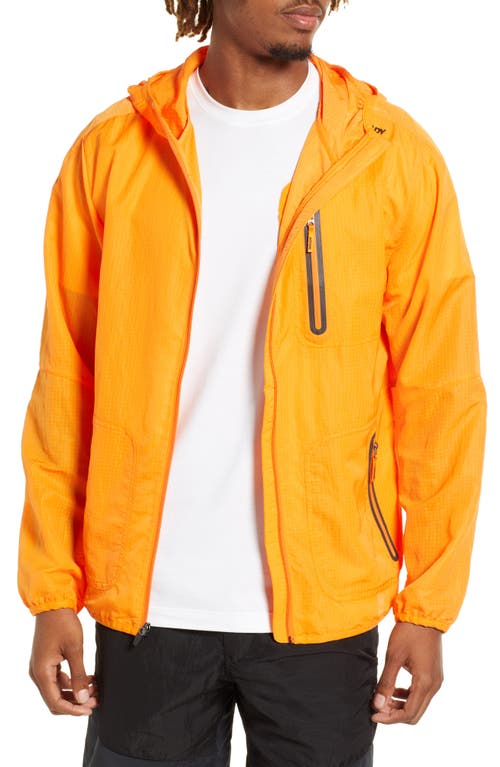 BRADY Men's Ripstop Hooded Trail Jacket in Tangerine