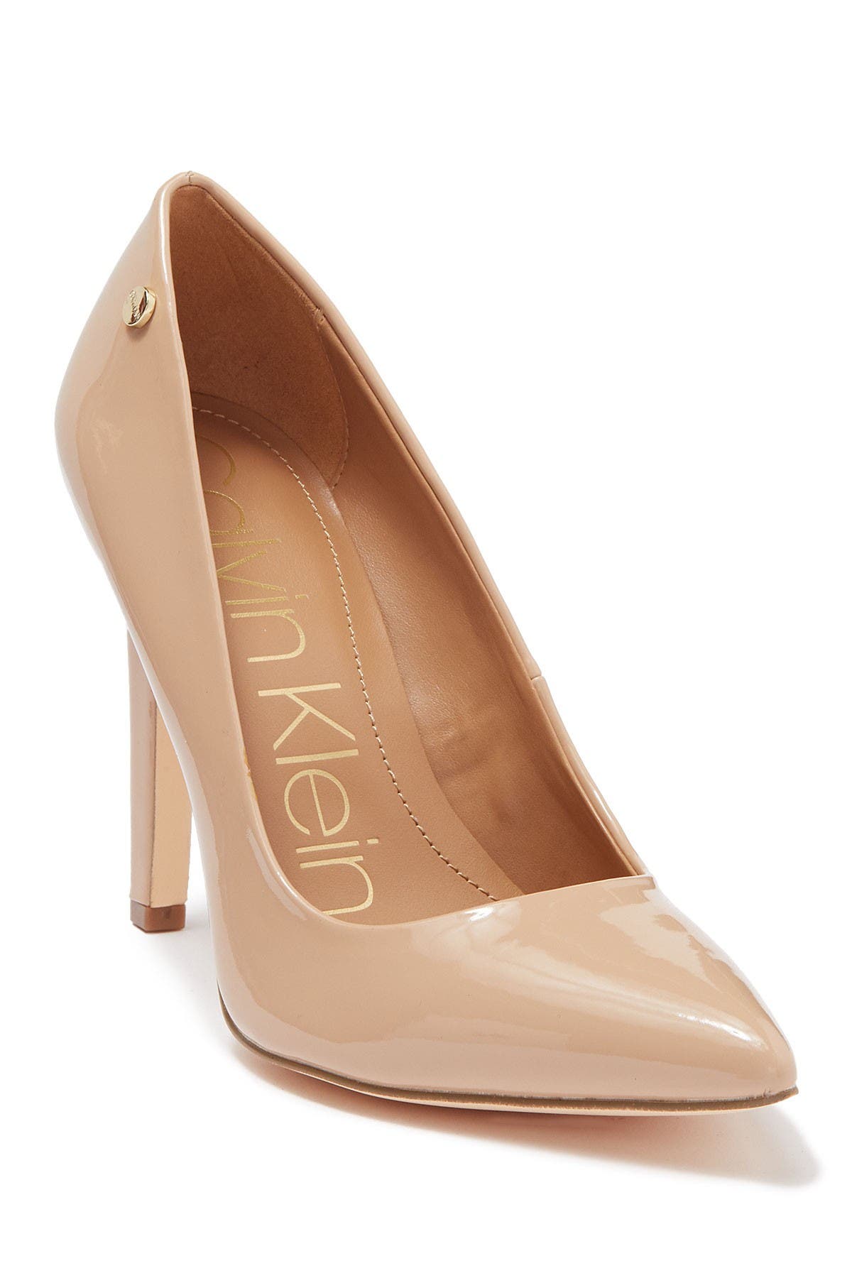 calvin klein brady leather pointed toe pump