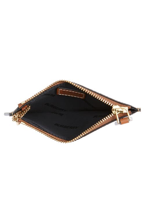 Burberry Kelbrook Check Canvas & Leather Card Case With Key Ring In Archive Beige/briar Brown