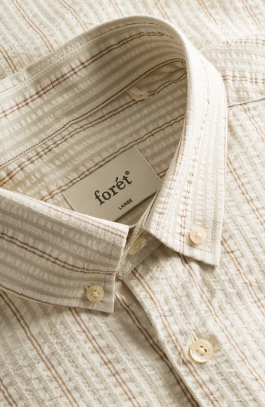 Shop Forét Crest Dove Seersucker Button-down Shirt In Rubber Stripe