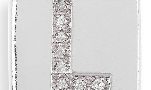 Meshmerise Diamond Padlock Initial Pendant Necklace In White-l