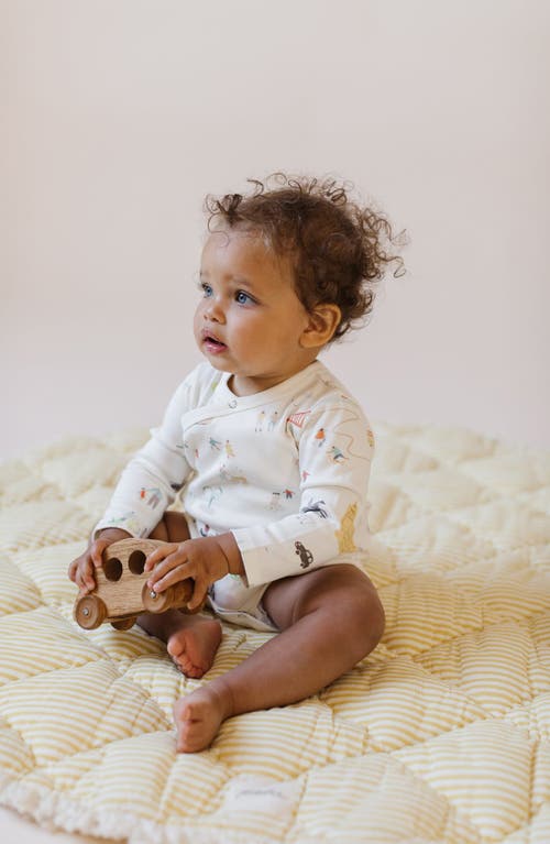 Pehr Explore The World Organic Cotton Wrap Bodysuit In Explore The World