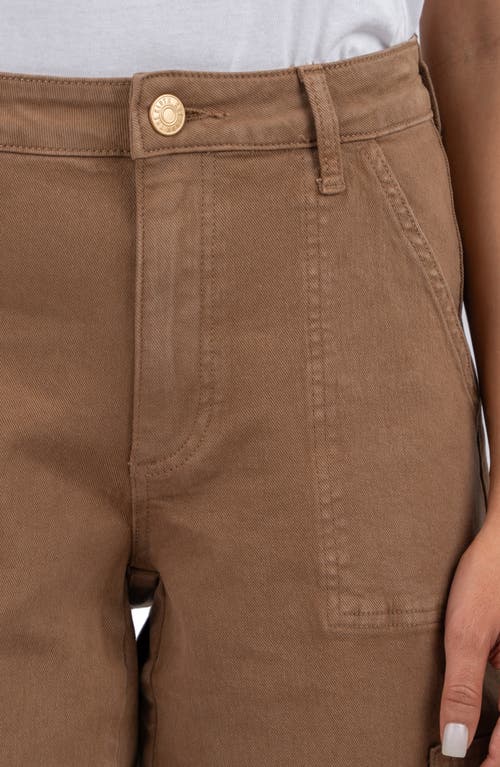 Shop Kut From The Kloth Kaya High Waist Straight Leg Cargo Pants In Latte