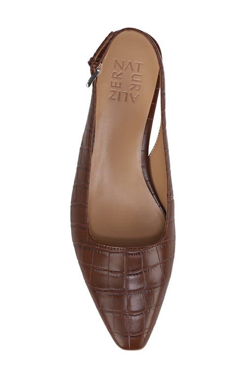 Naturalizer Women's Ginger Snip Toe Dress Slingbacks In Brown Faux Leather