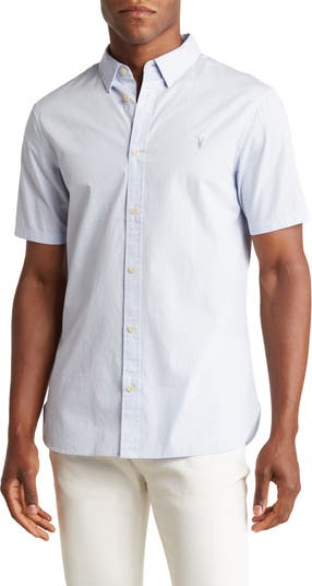 Lucky Brand San Gabriel Short Sleeve Linen Blend Button-up Shirt