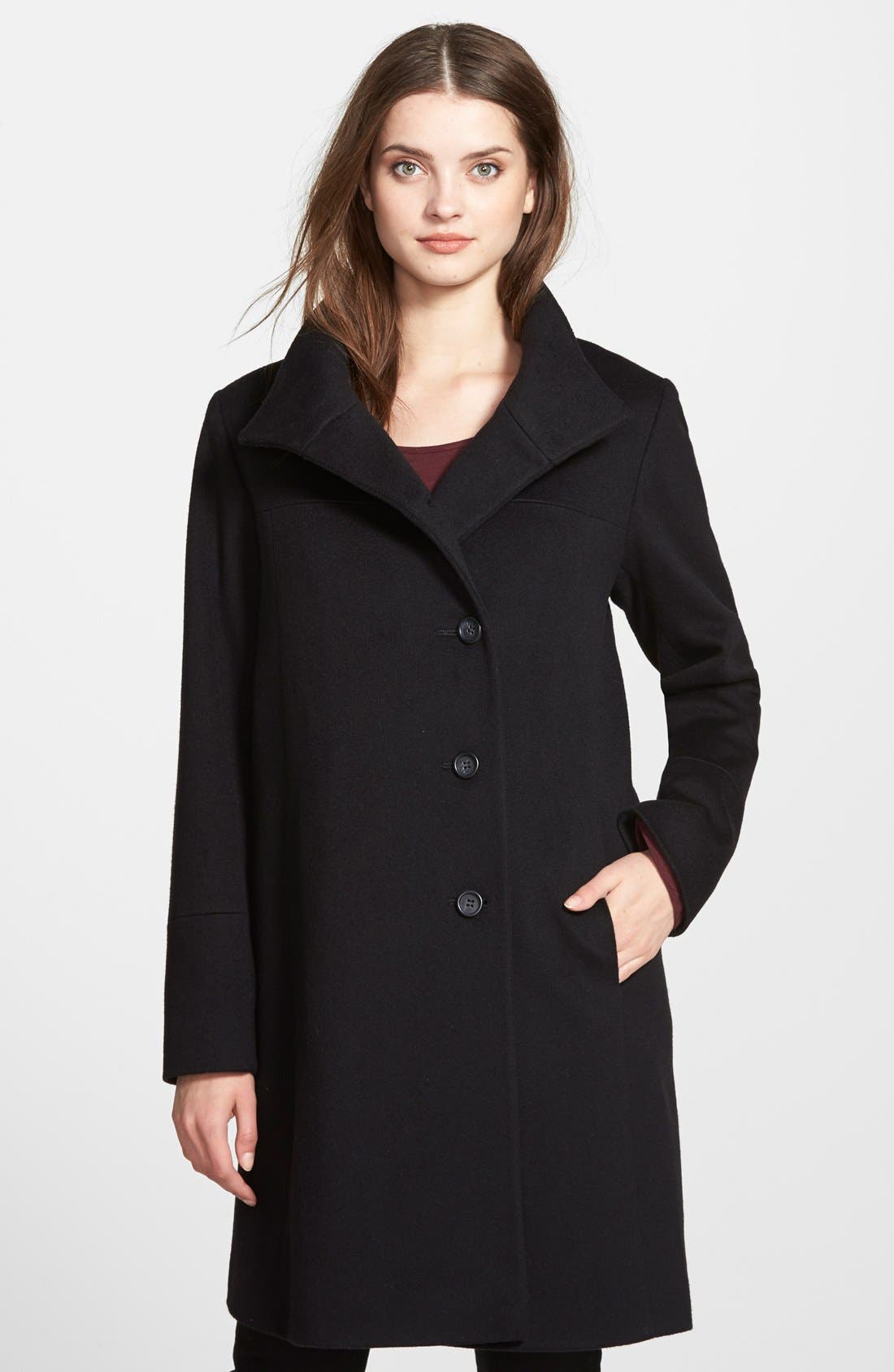 Fleurette Wool Stand Collar Car Coat (Regular & Petite) Nordstrom