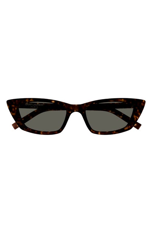 Saint Laurent Sleek Acetate Cat-eye Sunglasses In Havana