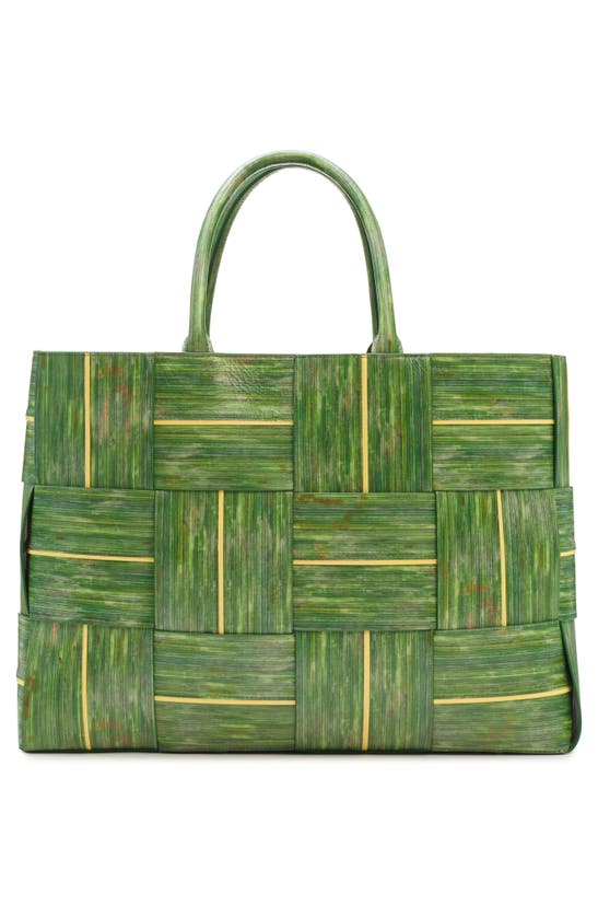 Shop Bottega Veneta Large Arco Intreccio Leather Tote In Raintree/seagrass/sherbert